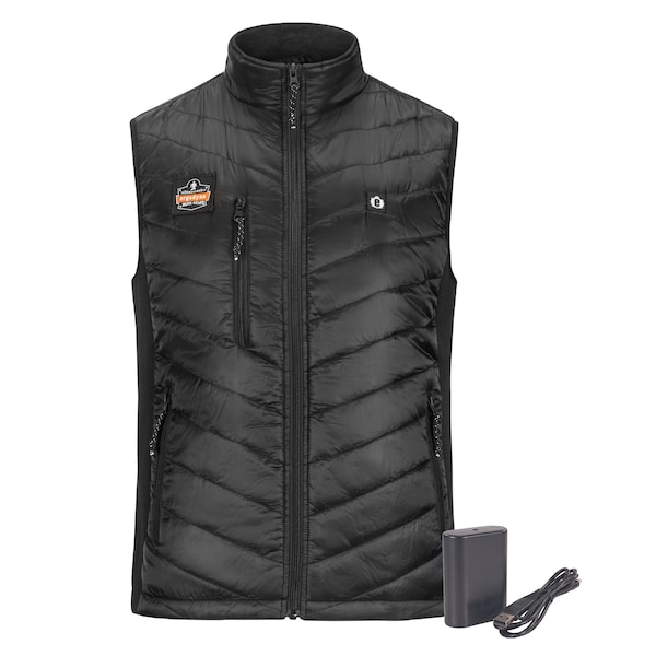 Ergodyne Rechargeable Heated Vest with Battery, Black, Size M 6495 - main